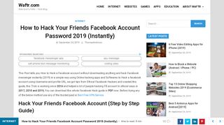 
                            1. How to Hack Your Friends Facebook Account Password 2019 ...