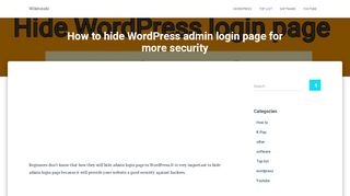 
                            6. How to hide admin login page in WordPress for …