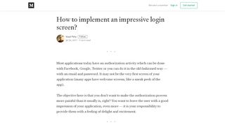 
                            11. How to implement an impressive login screen? - Vasyl Paliy - Medium