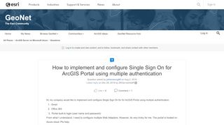 
                            6. How to implement and configure Single Sign On for ArcGIS Portal ...