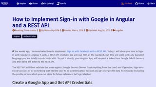 
                            7. How to Implement Sign-in with Google in Angular and a REST API