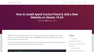 
                            3. How to Install Ajenti Control Panel & Add a New Website on ...