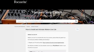 
                            9. How to Install and Activate Ableton Live Lite – Focusrite Audio ...