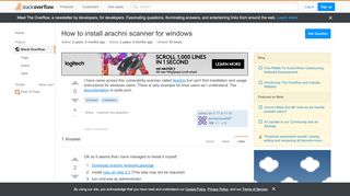 
                            7. How to install arachni scanner for windows - Stack Overflow