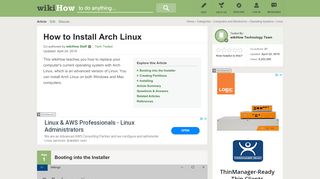 
                            8. How to Install Arch Linux (with Pictures) - wikiHow