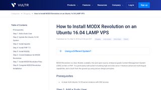 
                            8. How to Install MODX Revolution on an Ubuntu 16.04 LAMP VPS ...