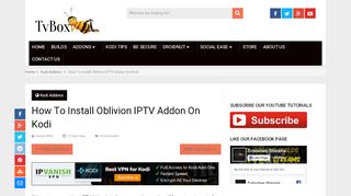 
                            3. How To Install Oblivion IPTV Addon On Kodi - tvboxbee.com
