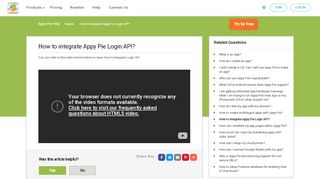 
                            4. How to integrate Appy Pie Login API