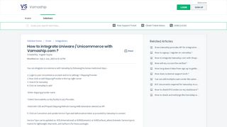 
                            5. How to integrate Uniware / Unicommerce with Vamaship.com
