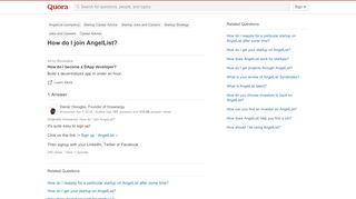 
                            7. How to join AngelList - Quora