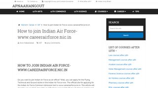 
                            9. How to join Indian Air Force-www.careerairforce.nic.in