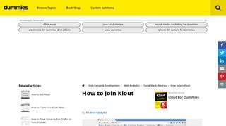 
                            1. How to Join Klout - dummies