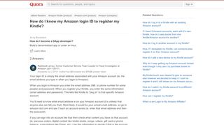 
                            8. How to know my Amazon login ID to register my Kindle - Quora