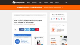 
                            9. How to Limit Access by IP to Your wp-login.php file in WordPress