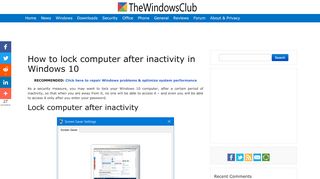 
                            6. How to lock computer after inactivity in Windows 10 - The Windows Club