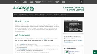 
                            4. How to Log In - Algonquin College