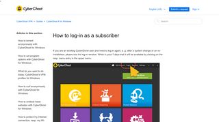 
                            5. How to log-in as a subscriber – CyberGhost VPN
