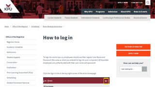 
                            4. How to log in | KPU.ca - Kwantlen Polytechnic University