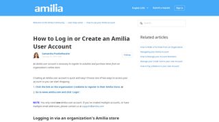 
                            2. How to Log in or Create an Amilia User Account – …