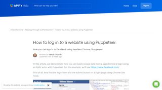 
                            4. How to log in to a website using Puppeteer · Apify