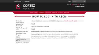 
                            7. How To Log-In To AZCIS - Cortez High School