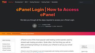 
                            6. How to Log in to cPanel | The Webmaster