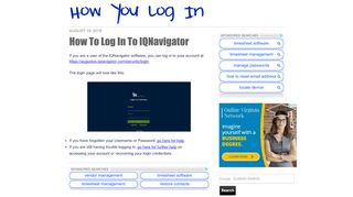 
                            2. How To Log In To IQNavigator