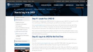 
                            2. How to Log in to JHED | Johns Hopkins University Engineering for ...