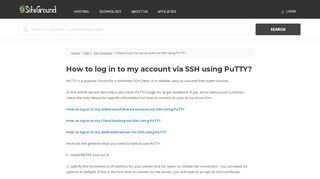
                            2. How to log in to my account via SSH using PuTTY? - SiteGround