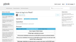 
                            10. How to log in to Plesk? – Plesk Help Center - Plesk Support