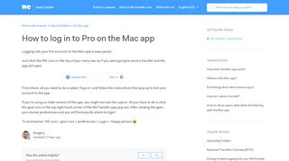 
                            6. How to log in to Plus on the Mac app – WeTransfer Support