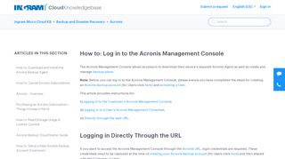 
                            2. How to: Log in to the Acronis Management Console – Ingram ...