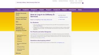 
                            4. How to Log-in to UAlbany E-Services - University at Albany-SUNY
