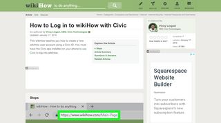 
                            4. How to Log in to wikiHow with Civic: 10 Steps (with Pictures)