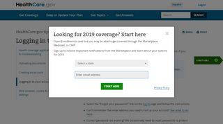 
                            4. How to log in to your Marketplace account | HealthCare.gov