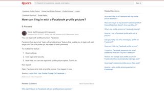 
                            4. How to log in with a Facebook profile picture - Quora