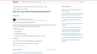 
                            1. How to log in with a Facebook profile picture - Quora