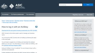 
                            6. How to log in with an AUSkey | ASIC - Australian ...