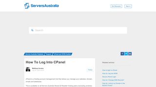 
                            3. How to log into cPanel – Servers Australia Helpdesk