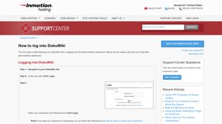 
                            2. How to log into DokuWiki | InMotion Hosting Support Center