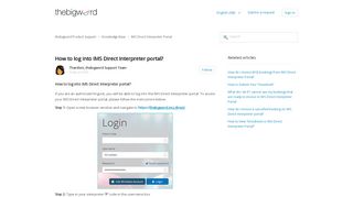 
                            1. How to log into IMS Direct Interpreter portal ...
