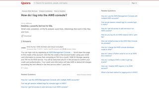 
                            10. How to log into the AWS console - Quora