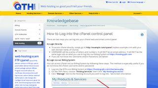 
                            3. How to Log into the cPanel control panel - Knowledgebase - QTH.com ...
