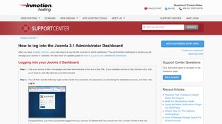 
                            7. How to log into the Joomla 3.1 Administrator Dashboard - InMotion ...