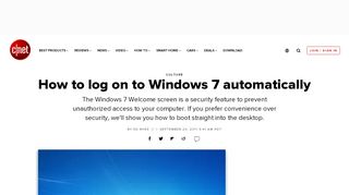
                            4. How to log on to Windows 7 automatically - CNET