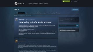 
                            2. How to log out of a smite account - steamcommunity.com