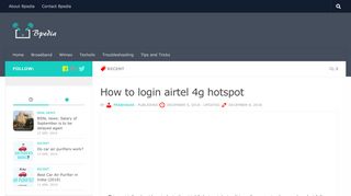 
                            3. How to Login Airtel 4G Hotspot - The complete Guide