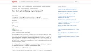 
                            5. How to login and setup my Arris router - Quora