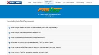 
                            3. How to Login in FASTag Account - HDFC Bank