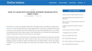 
                            6. How to Login into Axis Bank Internet Banking with Debit Card?